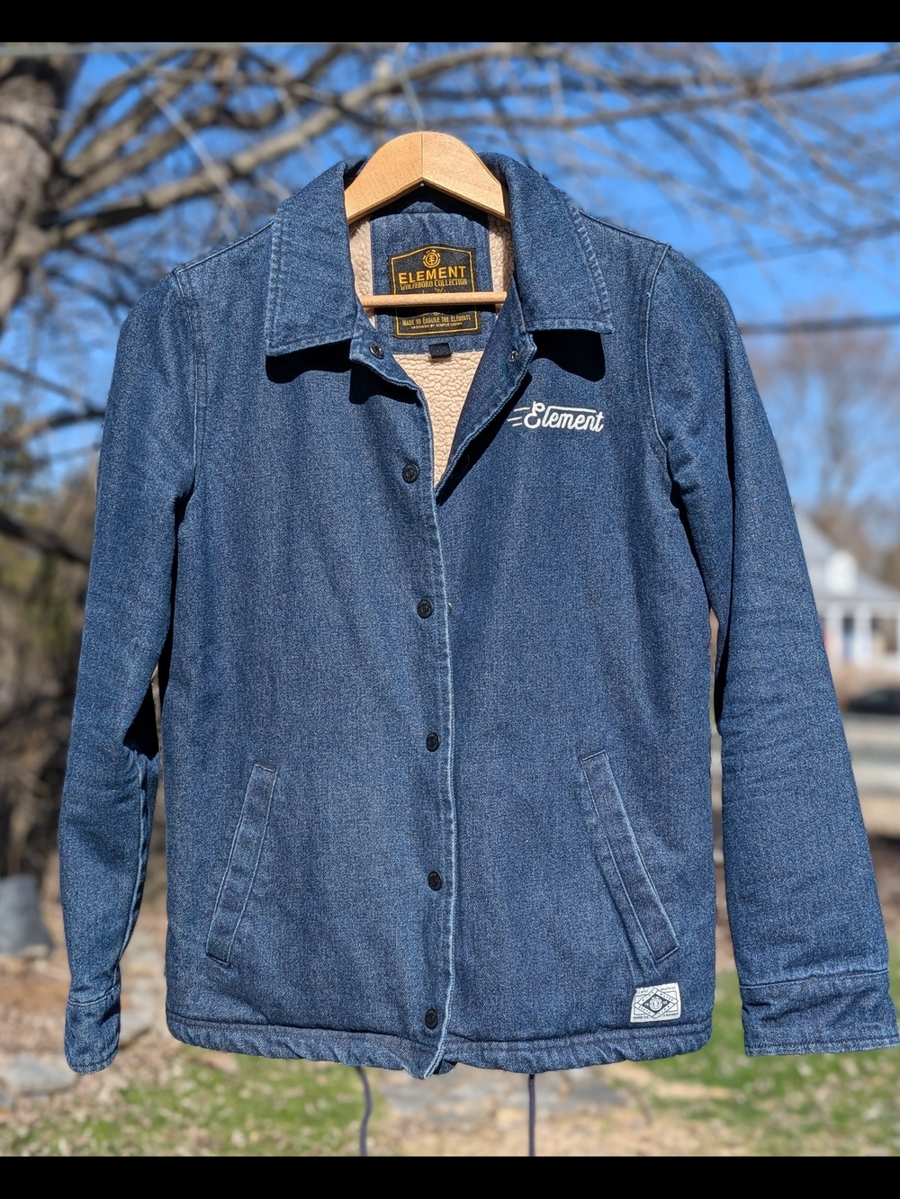Element Women's Dark Blue Denim Sherpa-Lined Jacket